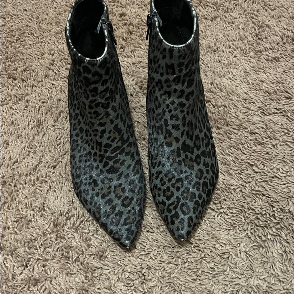Preston & York Black Leopard Ankle Boots